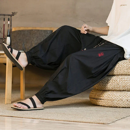 Pantaloni a gamba larga da uomo nuovi pantaloni da jogging casual Harajuku pantaloni Harlem larghi moda nera da uomo pantaloni sportivi vintage taglie forti 5XL