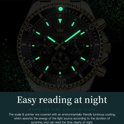 OLEVS Men's Classic Watches with Date Waterproof Luminous Luxury Big Dial Men's Wrist Dress Stainless Steel Men Watch