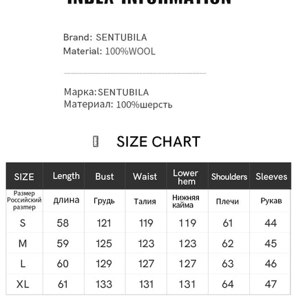 SENTUBILA 100% Wool Winter Jackets for Women Short Coats 2026 Stand Turtleneck Unlined Wool Outerwears Female Clothes W44O56626