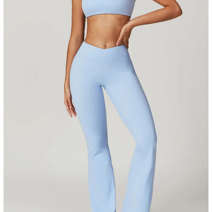 Flare Leggings Yoga Pants Women Bell-bottoms Yoga Tights High Waist Fitness Pants Stretch Gym Workout Sports Push Up Leggings PlatiNum