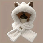 1PC Women's Cat Ear Hat with Pom-Pom, Soft Fleece Lined Winter Beanie for Christmas Gift, Cute Animal Themed Festival Cap