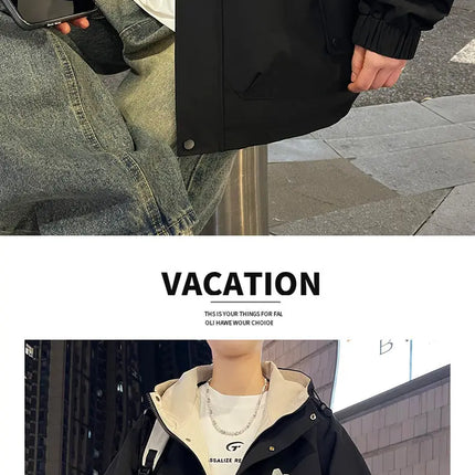 New Arrival Men's Hooded Jackets 2026 Spring Autumn Outdoor Loose Casual Coats Youth Streetwear Plus Size M-4XL Tops Clothing