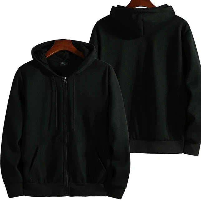 Zipper Hoodies Autumn Winter Men's New Long Sleeve Hooded Sweatshirt Fashion Casual Male Outfit Sportwear Loose Fit Clothes PlatiNum