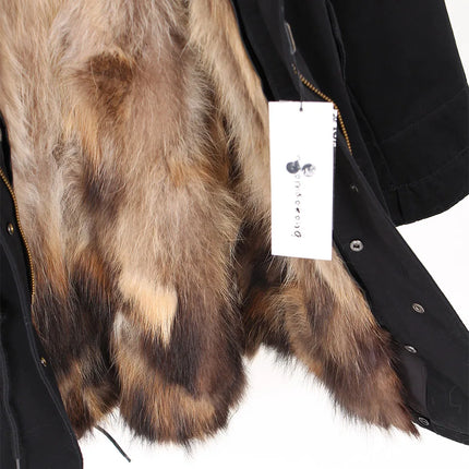 Maomaokong Natural Fur Lining Real Fur Coat Winter Jacket Women Raccoon Fur Collar Warm Thick Parkas Female Clothing