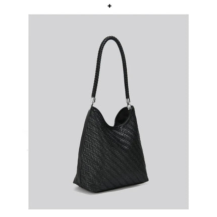 CEEKAY 2026 New Woven Hobo Bag, Retro Herringbone Texture Shoulder Bag with Woven Handle, Casual Women's Tote Bag