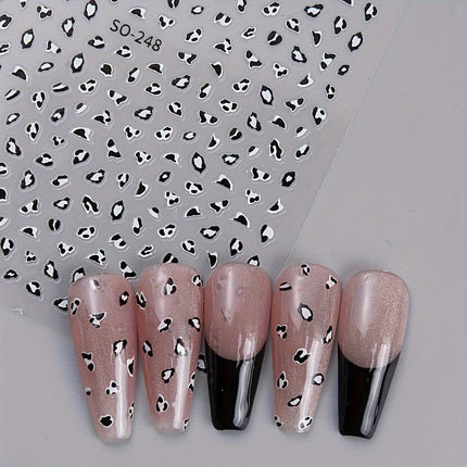 3Pcs Leopard Print Nail Stickers Easy DIY Manicure Decals Party Wedding Nail Art Decorations