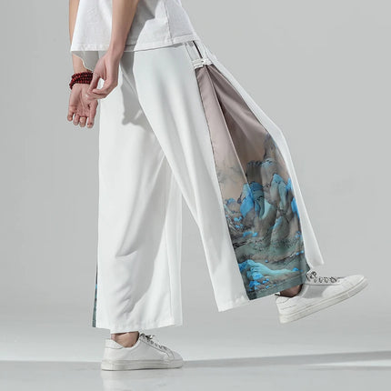 Nuovi pantaloni da uomo e da donna Chinoiserie moda giapponese pantaloni sportivi da uomo larghi di grandi dimensioni abbinati a pantaloni larghi di grandi dimensioni