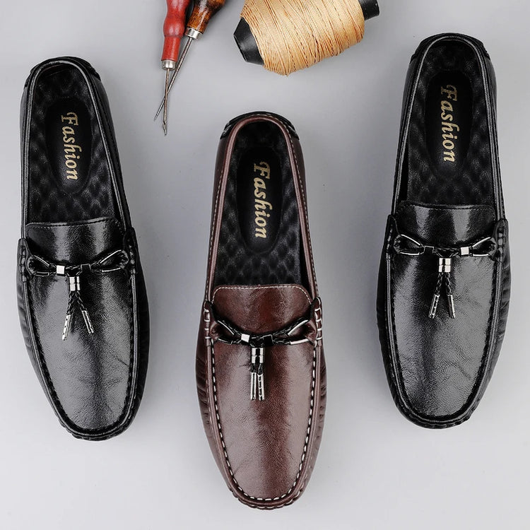 Scarpe Casual da Uomo in Vera Pelle, Mocassini di Lusso Traspiranti, Slip-on, Scarpe da Guida, Calzature Business