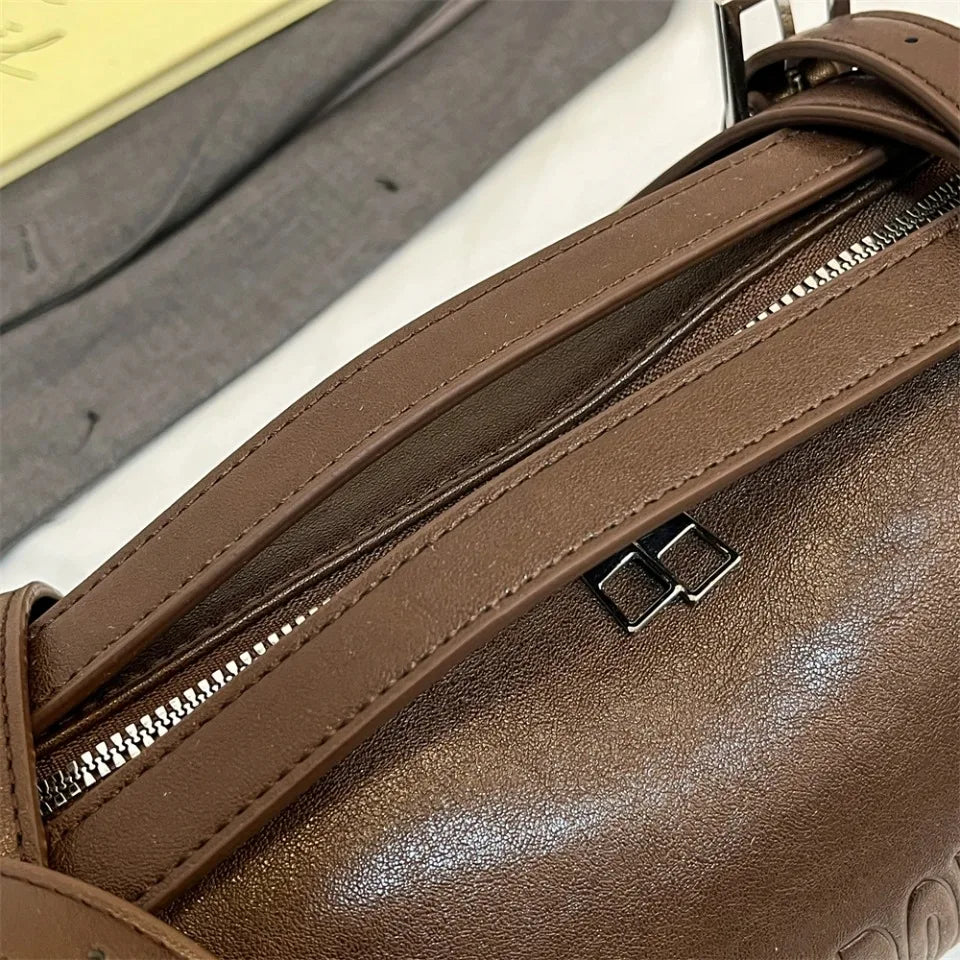 2025 Cylinder Pillow Bag for Women Multifunctional Shoulder Crossbody Bag with Pendant Winter Luxury Designer Handbag