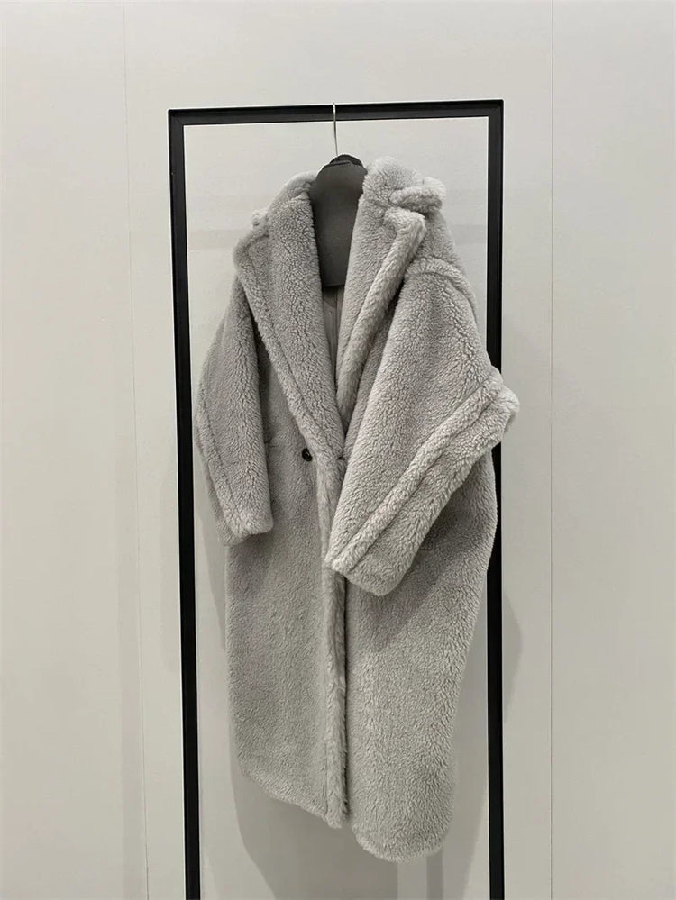 Max Teddy Coat 62% Alpaca 26% Wool 12% Silk Coat Winter Thicken Women's Coat