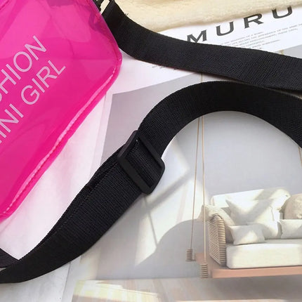 Borsa a Tracolla Trasparente con Effetto Laser per Donne, Mini Borsa Messenger alla Moda in PVC Colorato, Piccola Borsa Tote