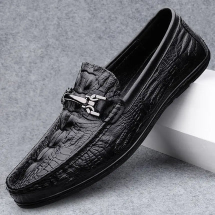 Nuove Scarpe Casual da Uomo con Suola Morbida, Modello Alligatore, Scarpe Formali da Lavoro, Punta Rotonda, Suola in Gomma