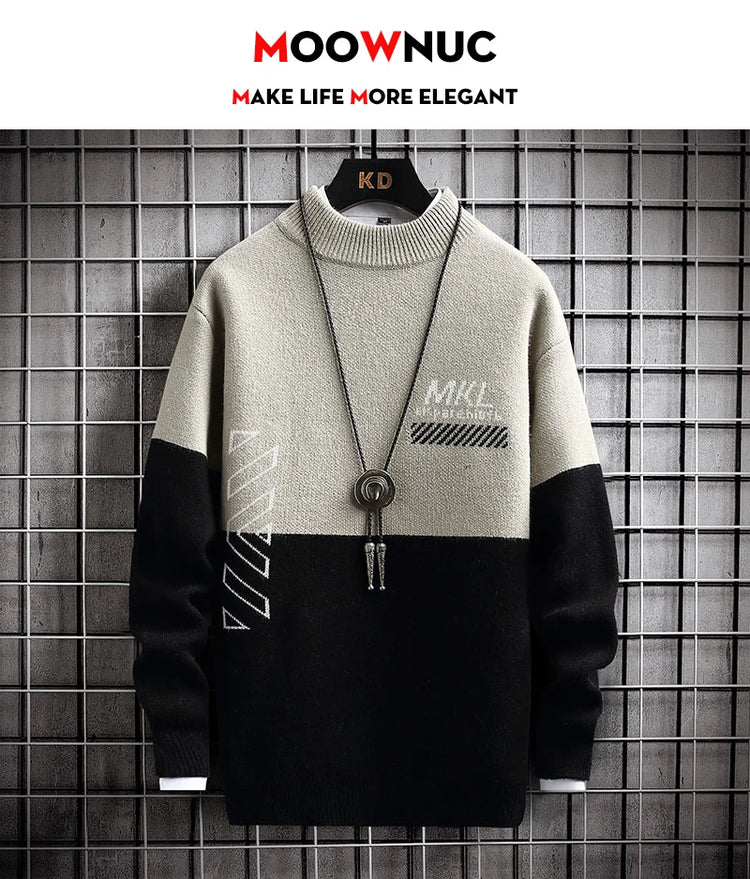 Fashion Sweater For Men Pullovers Men's Clothing Knit Men's Sweat-shirt Autumn Casual Hombre Warm Solid Spring Male Streetwear