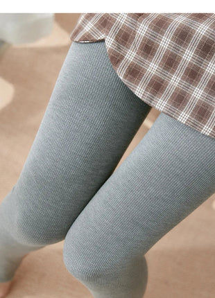 Women's Fall Winter Ribbed Vertical Stripe Thermal Leggings Fleece Thickened  Street Ready Seamless High Waist Thermal Pants PlatiNum