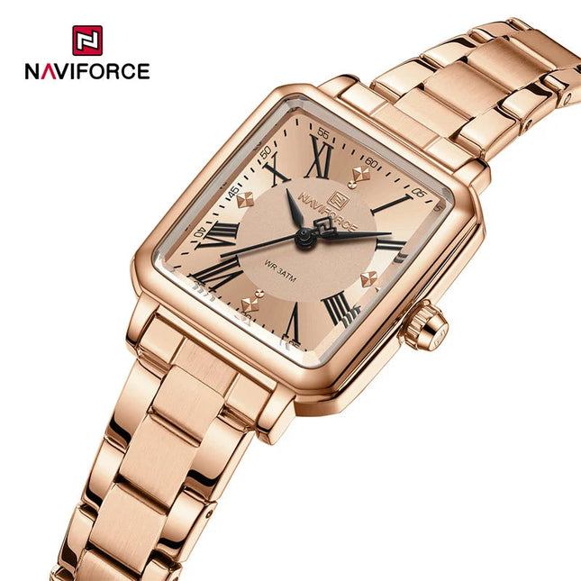 NAVIFORCE Orologio da donna alla moda per donna Orologio da polso da donna casual impermeabile al quarzo in acciaio inossidabile da regalare alla fidanzata 2025 platinumshop