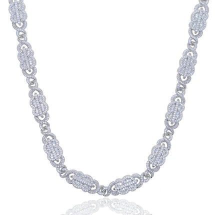 Set Gioielli Hip Hop da Uomo/Ragazzo Iced Out Bling 2026 Nuovo Design: Collana e Bracciale con Catena Cuban Link a Moneta Infinita/Dollaro platinumshop