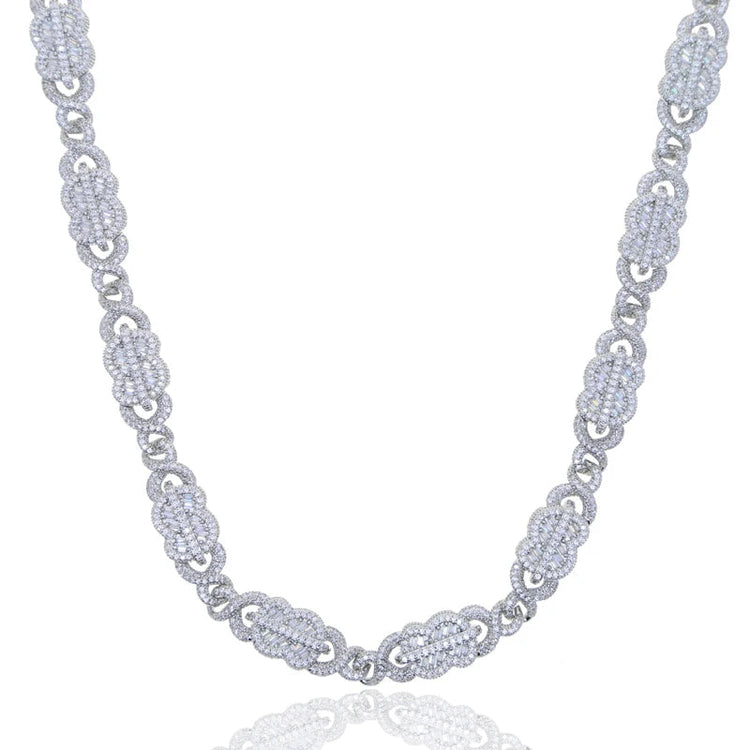 Set Gioielli Hip Hop da Uomo/Ragazzo Iced Out Bling 2026 Nuovo Design: Collana e Bracciale con Catena Cuban Link a Moneta Infinita/Dollaro platinumshop
