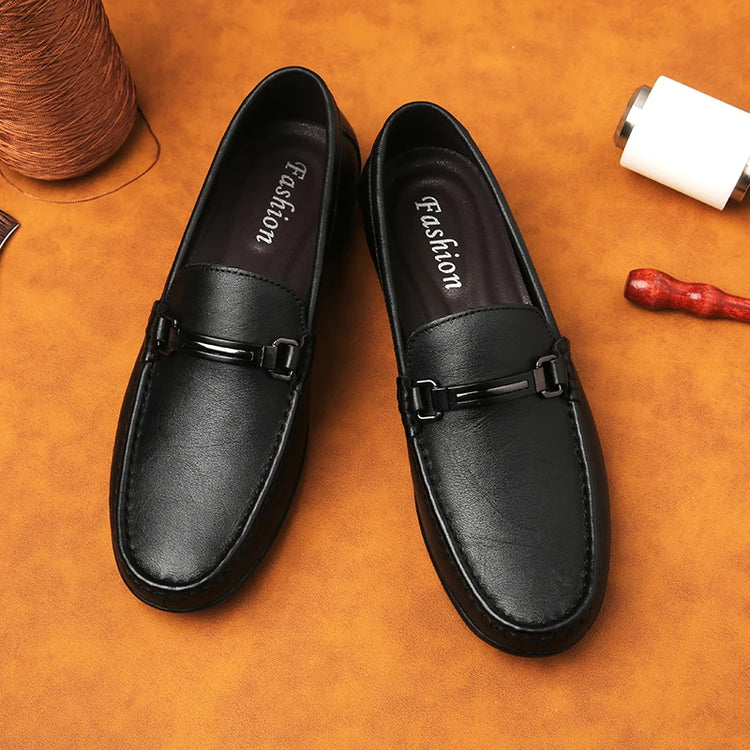 Eleganti Mocassini Estivi in Pelle per Uomo, Scarpe Casual alla Moda, Leggere e Antiscivolo, Slip-on, Scarpe da Passeggio Primaverili ed Estive