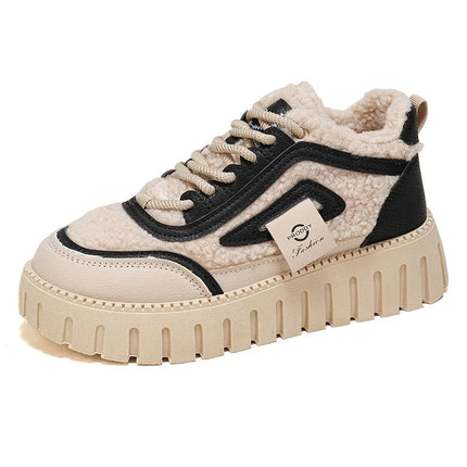 Women's Winter Short Boots 2026 New Style Warmth Sports Cotton Shoes Thickened Fleece Lined High-Top Snow Boots