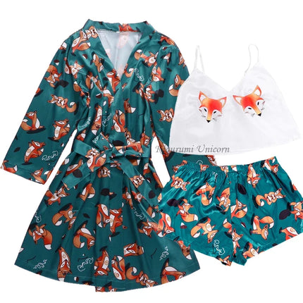 Pigiama in raso di seta sintetica Set da donna con cinturino superiore pantaloni da notte con stampa floreale pigiama autunnale abbigliamento da casa indumenti da notte abito da notte S-XXL