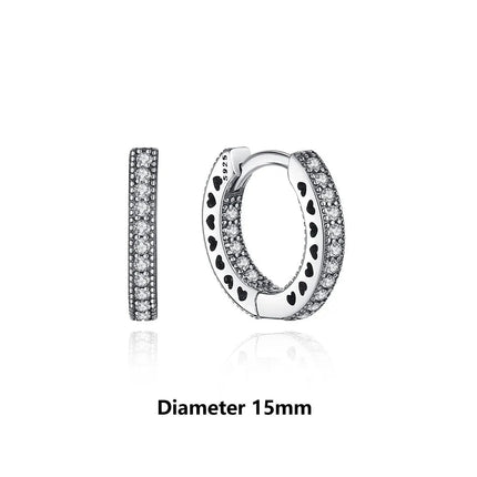 Orecchini Originali in Argento Sterling 925, Modello 2026, a Perno e a Cerchio con Cristalli, per Donna, in Oro Rosa, con Corona, Cuore, Infinito, Ape, Gioielli platinumshop