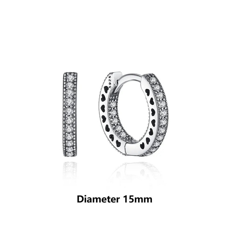 Orecchini Originali in Argento Sterling 925, Modello 2026, a Perno e a Cerchio con Cristalli, per Donna, in Oro Rosa, con Corona, Cuore, Infinito, Ape, Gioielli platinumshop