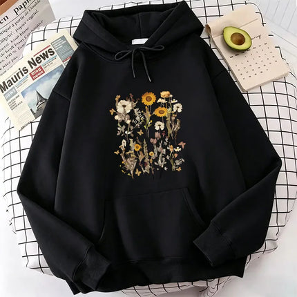Hoodie Sweatshirt Vintage Floral Print Hoodies Spring Autumn Winter Casual Hoodies Sweatshirts Men Women Retro Clothes