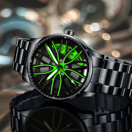 Orologio da Uomo LIGE di Lusso al Quarzo, Sportivo, Impermeabile, in Acciaio Inossidabile, Luminoso, con Quadrante a Forma di Ruota d'Auto, Elegante Orologio da Uomo per Affari platinumshop