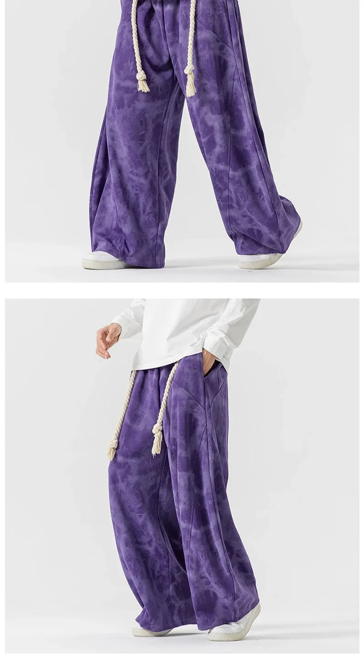 Pantaloni a gamba larga autunnali Uomo Donna Pantaloni casual stampati stile cinese Moda maschile Marea Sport Pantaloni larghi Streetwear Unisex 5XL