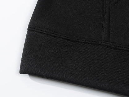 2025 Set di abbigliamento sportivo da jogging casual da uomo con cappuccio e pantaloni sportivi neri Giacca gommata Sport di moda Set invernale caldo da 2 pezzi