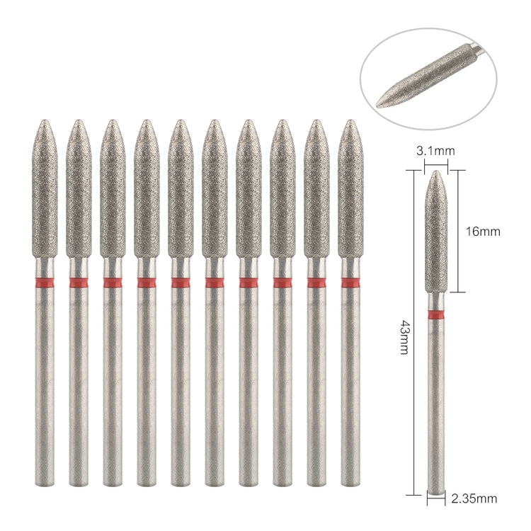 10Pcs Diamond Milling Cutter For Manicure Electric Nail Drill Bits Accessory Pedicure Machine Nail File Gel Remover Tool