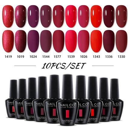 NAILCO 15ml Green Blue Series UV Nail Gel Polish Blue Colors UV&LED Gel Varnish Red Soak Off Semi Permanent LED Nail Gel Varnish