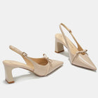Pointed Toe Women's New Sandals 2025Summer Bow Luxury Brand Sexy Buckle High Heels Slingback Shallow Mouth Girls Mary Jane Shoes PlatiNum
