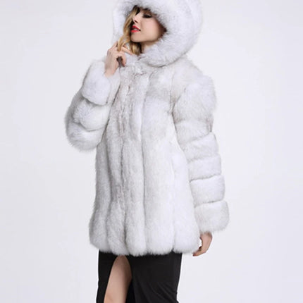 ZADORIN Hooded Fluffy Faux Fur Coat Winter Jacket Women Fashion Thick Warm Faux Fur Jackets Coats Woman Clothing Outerwears