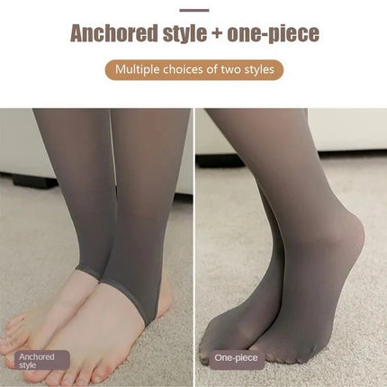 Women's Thermal Tights Fleece Lined Warm Winter High Waist Sexy Translucent Black Tights Thermal Legging Tights for Women