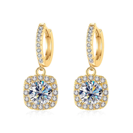 JoyceJelly 1ct GRA Certified Moissanite Earrings For Women 18 Color VVS D Solid Sterling Silver 925 Plated 18K Gold Fine Jewelry PlatiNum