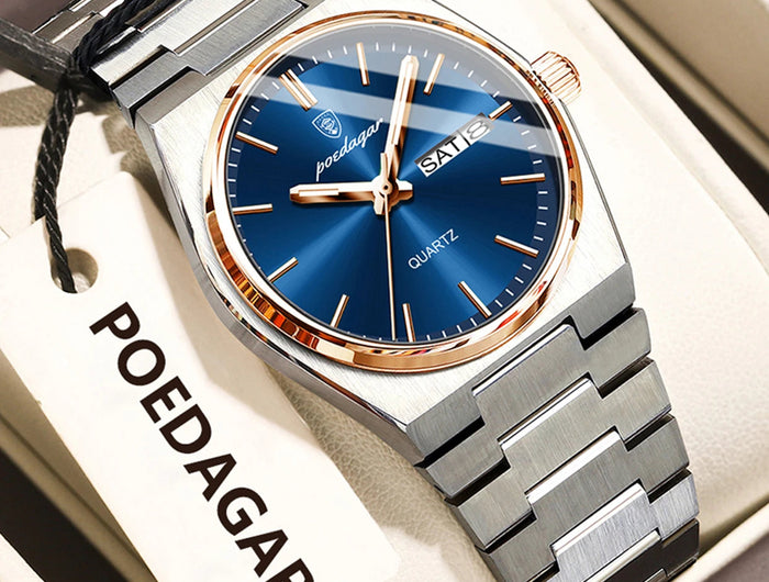 POEDAGAR Orologio da donna alla moda Orologio da polso da donna di lusso luminoso impermeabile in acciaio inossidabile Data settimana Orologi al quarzo da donna Reloj platinumshop