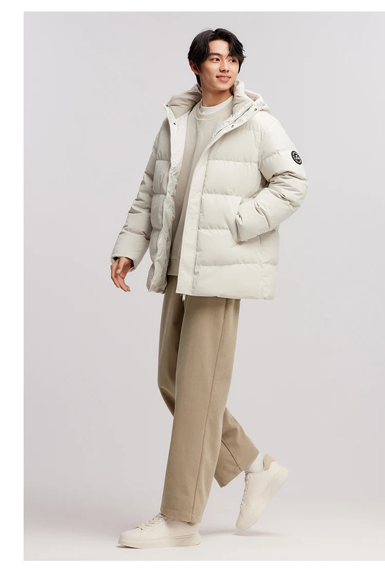 Semir Down Jacket Men 2026 Winter New Hooded Mid-Length Thick Versatile Coat