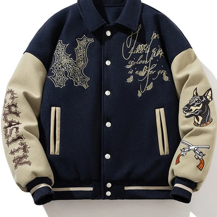 Man Baseball Jacket Winter Letter Embroidery Varsity Jacket Women American Vintage Coat Warm Fashion Hip Hop Original Original