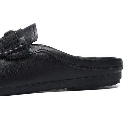 Mezze pantofole da uomo in pelle Scarpe casual da uomo traspiranti estive Scarpe da guida pigre slip-on Comode mocassini da passeggio Mocassini