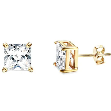 Drperfect Orecchini in argento con zirconi cubici per donna Uomo Orecchini a bottone delicati ipoallergenici placcati in oro 14 carati platinumshop