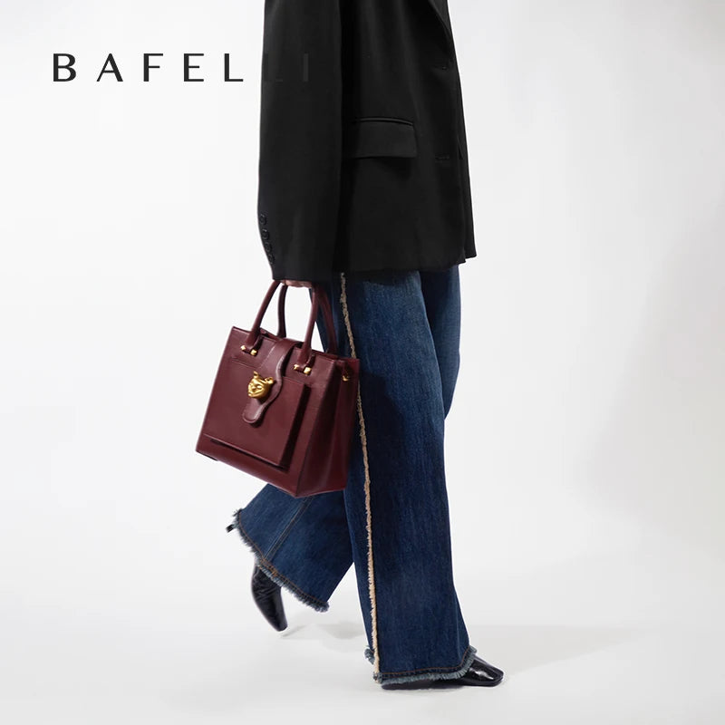 BAFELLI Borsa da donna in pelle di lusso 2025 Nuovo modello Borsa a tracolla portatile multi-scomparto di grande capacità Pendolari di moda