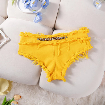 Womens Low Waist Denim Jeans Shorts Hottie Sexy Nightclub Mini Shorts Pants Jeans Slim Young Ladies White Pole Dance Hotpants PlatiNum