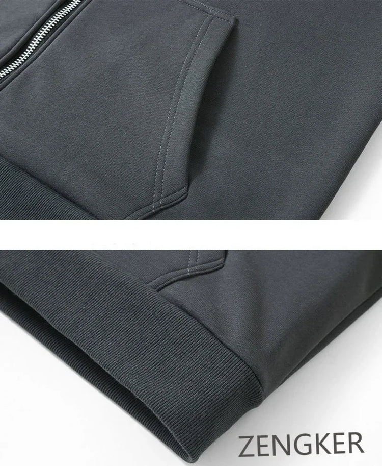 Big size thick hoodie set for men autumn winter casual plus size cardigan jacket hooded two-piece set 170kg 11xl suits for men