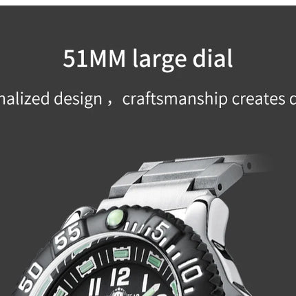 ADDIESDIVE 44mm Men's  Wrist Watch 50m Water Resistant Large Luminous Dial Date Display Stainless Steel Men's Quartz Watch