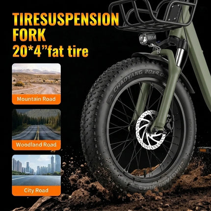 UNIVERCYCLE VENERE Bici elettrica, motore 500W potente 25 km/h, 48V 13Ah, freni idraulici, pneumatici larghi 20×4 pollici, lunga autonomia 45-55 km, per adulti