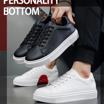 Fashion Men's Sneakers High Quality Leather Casual Shoes Luxury Business Office Shoes Trendy Skateboard Shoes Zapatillas Hombre