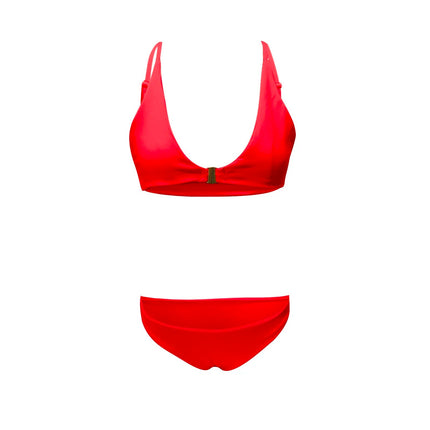 Muslimmuslimlim's Sexy muslimah Fashion tinta unita costumi da bagno donna vita alta Gold Lock Bikini Sexy Beachwear costume da bagno platinumshop