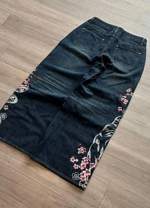 Nuovi Jeans Baggy Oversize con Ricamo a Motivo Tigre, Stile Y2K, Gotico, Harajuku, Hip Hop, Pantaloni Larghi Casual Femminili