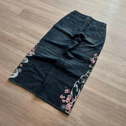 Nuovi Jeans Baggy Oversize con Ricamo a Motivo Tigre, Stile Y2K, Gotico, Harajuku, Hip Hop, Pantaloni Larghi Casual Femminili